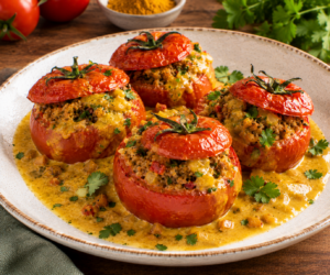 Scopri di più sull'articolo Pomodori Ripieni con Salsa al Curry: ricetta sfiziosa