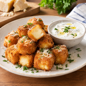 Polpette di parmigiano con salsa allo yogurt