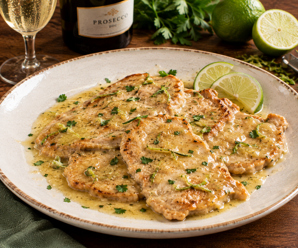 Scaloppine al prosecco e lime